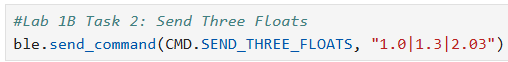 Using the Send Three Floats Command